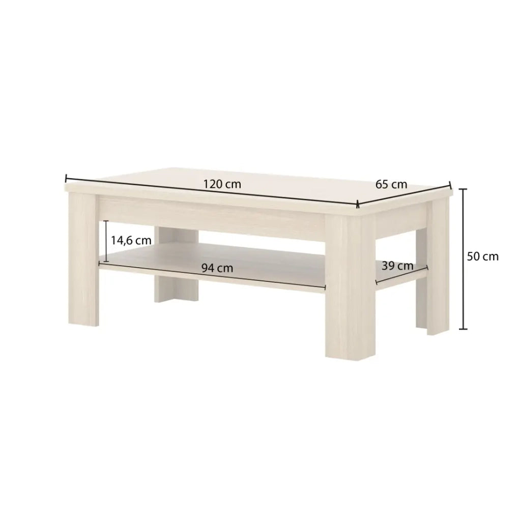 Tavolino basso COPA – 120x50x65 cm – Rovere elegante – Design scandinavo