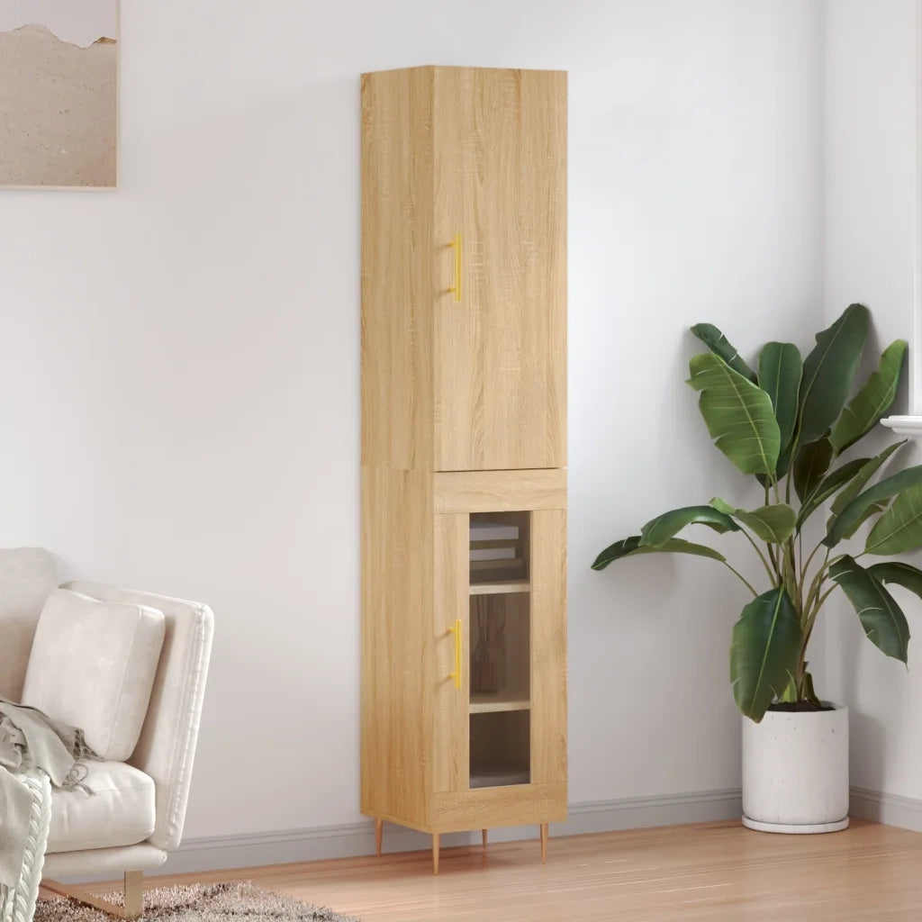 vidaXL Credenza Rovere Sonoma 34,5x34x180 cm in Legno Multistrato