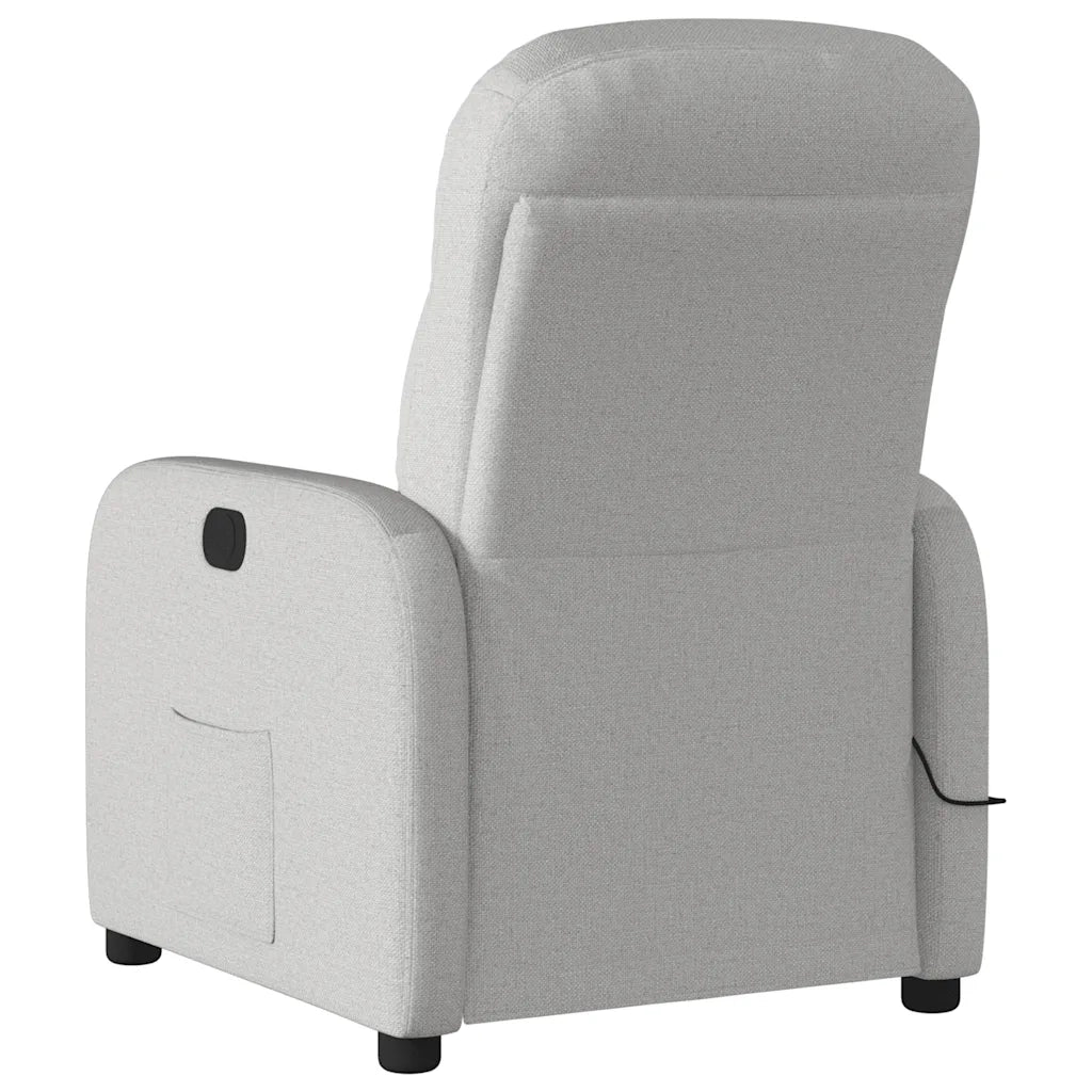 Divano Sedia-Poltrona Reclinabile Massaggio Elettrica Grigio Nuvola Tessuto 933850