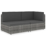 Divano Modulare a 2 Posti in Polyrattan Grigio