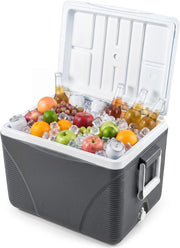 Frigo Portatile 41 L, Frigorifero Termico con Manici, Coperchio e Portabicchieri, Ghiacciaia Impermeabile per Cibi e Bevande, Raffreddamento e Riscaldamento per Campeggio, Picnic e Viaggio