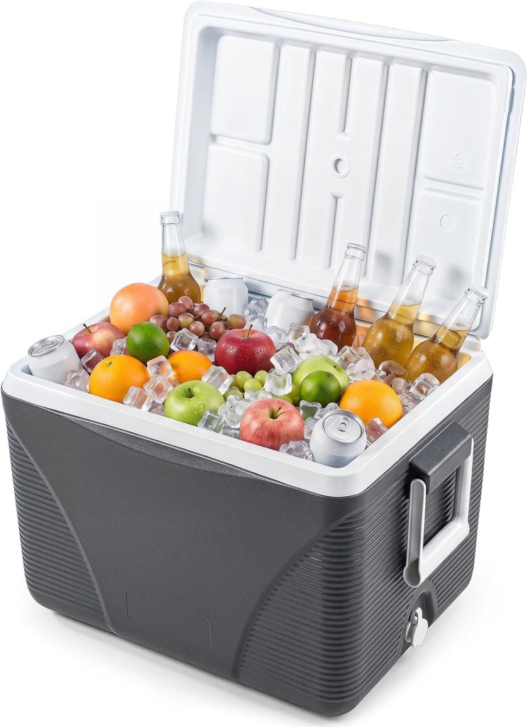 Frigo Portatile 41 L, Frigorifero Termico con Manici, Coperchio e Portabicchieri, Ghiacciaia Impermeabile per Cibi e Bevande, Raffreddamento e Riscaldamento per Campeggio, Picnic e Viaggio