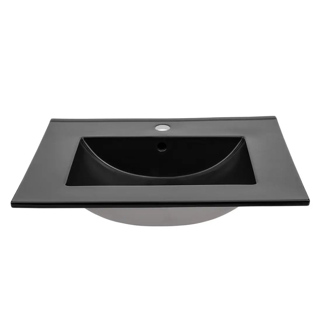 Lavabo da incasso AXIS 60 cm in ceramica nero opaco