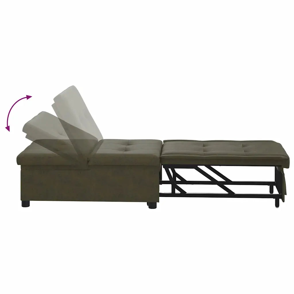 Divano letto Verde militare 194 x 67 x 82 cm Tessuto Huahua 42008606
