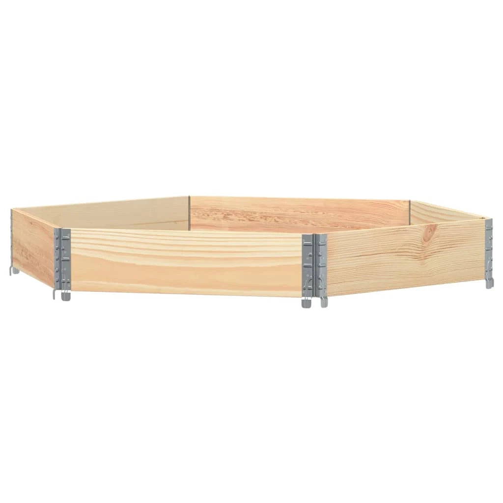 Fioriera/aiuola esagonale per piante fiori terrazza e giardino 160 x 160 cm legno di pino massiccio marrone 02_0039879