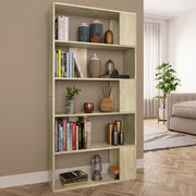 Libreria Divisorio-Scaffale per Libri-Mobile di Stoccaggio Rovere Sonoma 80x24x159 cm Legno Ingegnerizzato