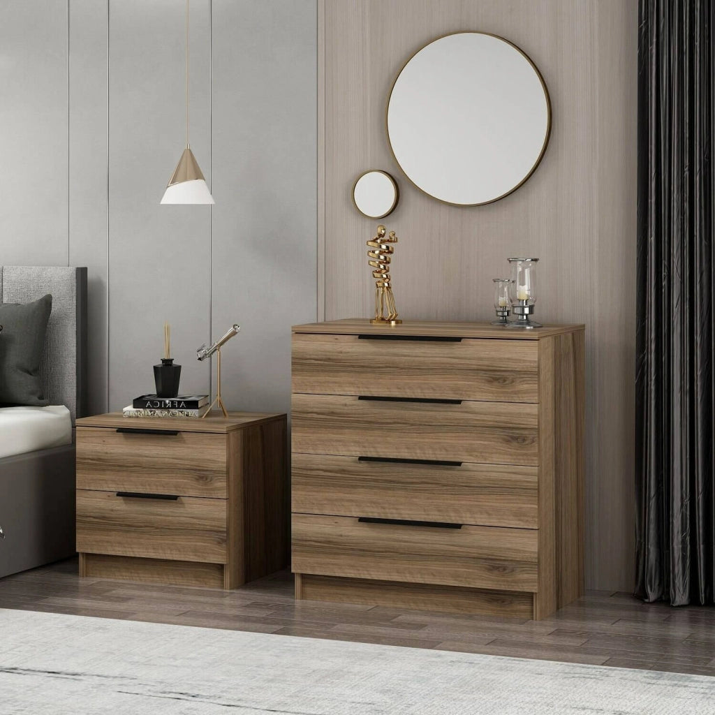 Elysee, Cassettiera 5 Cassetti, 73x42x77h cm Marrone Noce