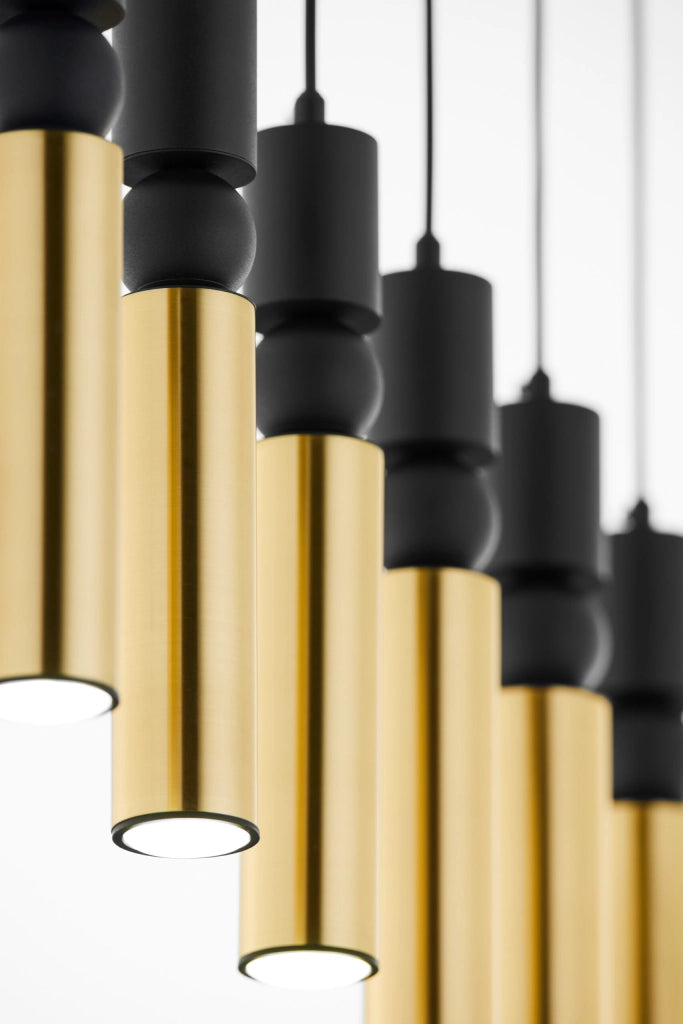 Lampada sospensione ALAS Jupiter 90cm nero-oro 6xGU10