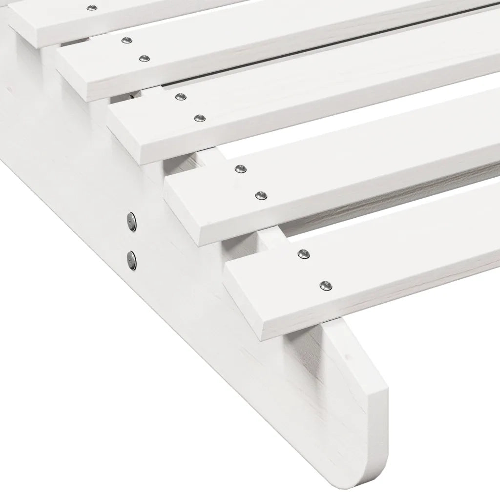 Lettino Prendisole Bianco 205x70x31,5 cm in Legno Massello Pino 832581