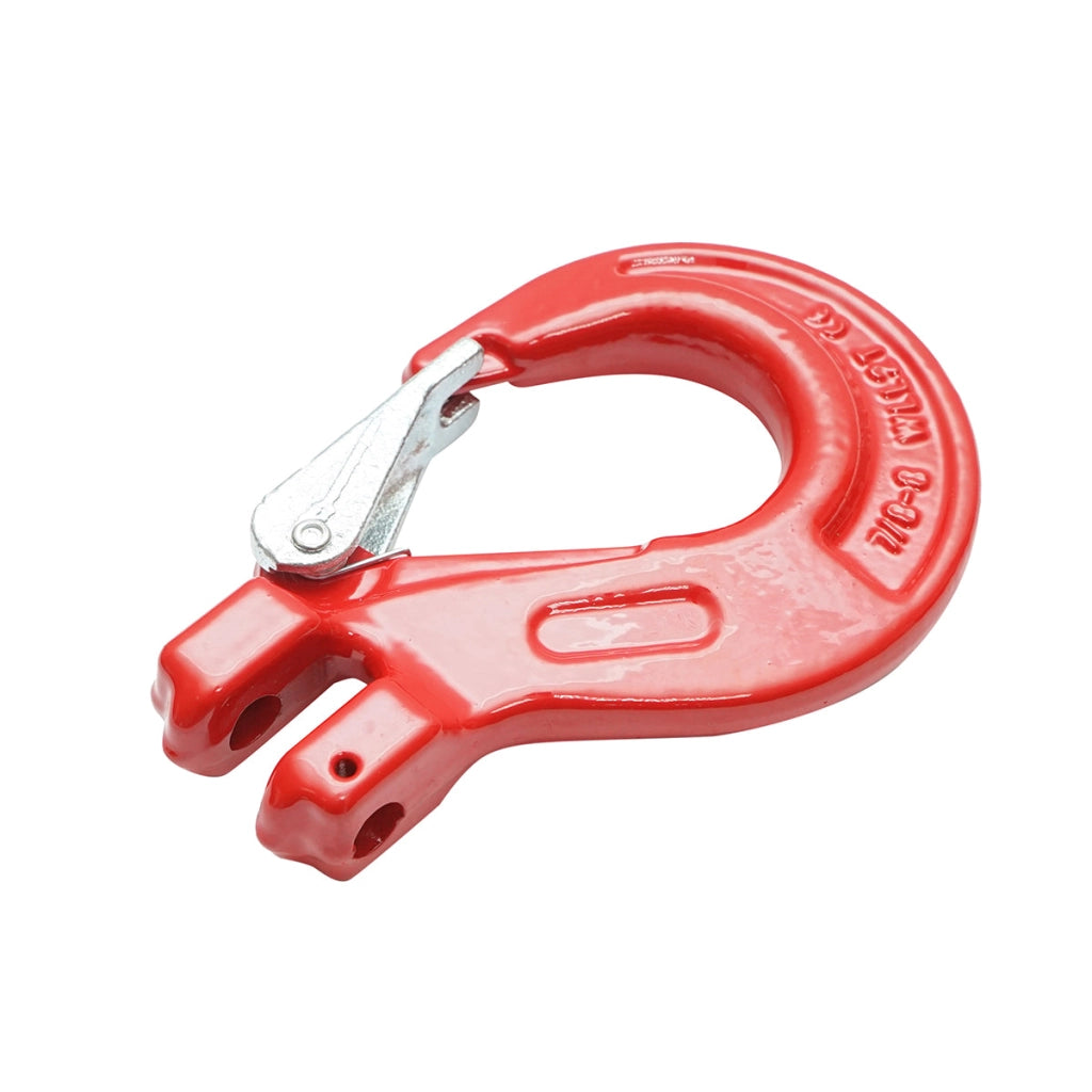 Gancio con bullone e sicurezza per catena a maglie da 8 mm, carico massimo supportato 2T