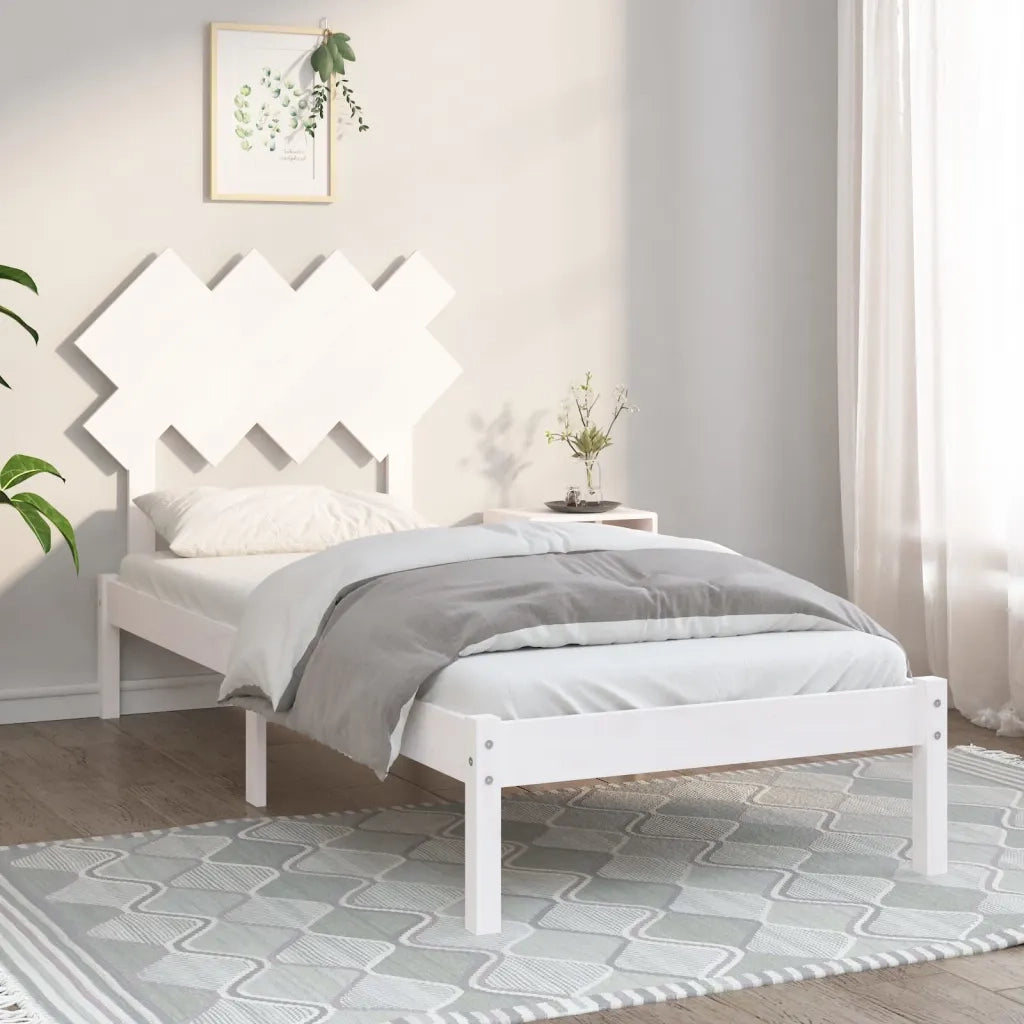 Giroletto-Struttura Letto Bianco 90x200 cm in Legno Massello 513869