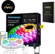 Striscia LED Bluetooth Multifunzionale - Striscia LED con Comando Remoto – Miglior Testato – 100% Garanzia di Soddisfazione – 24 Volt - 5 Metri