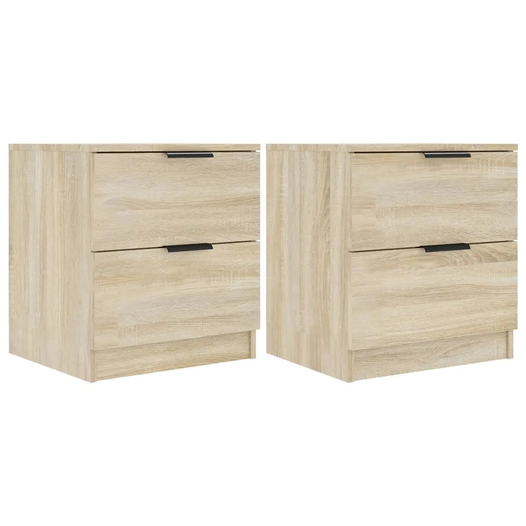Set di 2 Comodini | Armadio da Notte | Mobiletto da notte Rovere Sonoma in Legno Multistrato