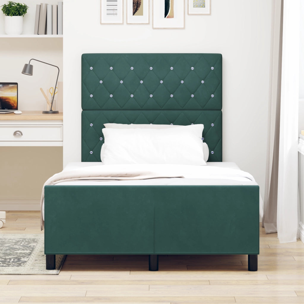 Letto Verde Scuro 120x190 cm Velluto