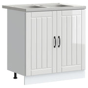 Mobiletto per Lavabo | Armadio Lavabo con porta Lucca 2 pz Bianco Lucido