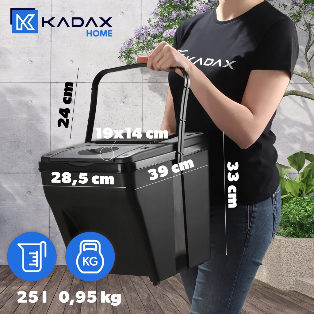 Pattumiere KADAX 4x25L Contenitore per rifiuti per la raccolta differenziata con adesivi