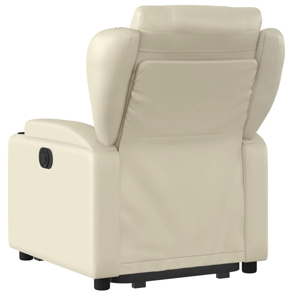 Poltrona Alzapersona Reclinabile Crema in Similpelle 3204545
