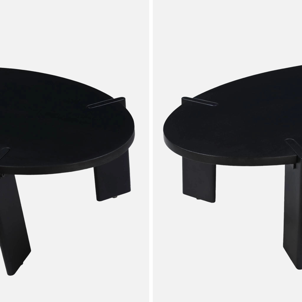 Tavolino ovale in legno di mango massello, 120cm, nero