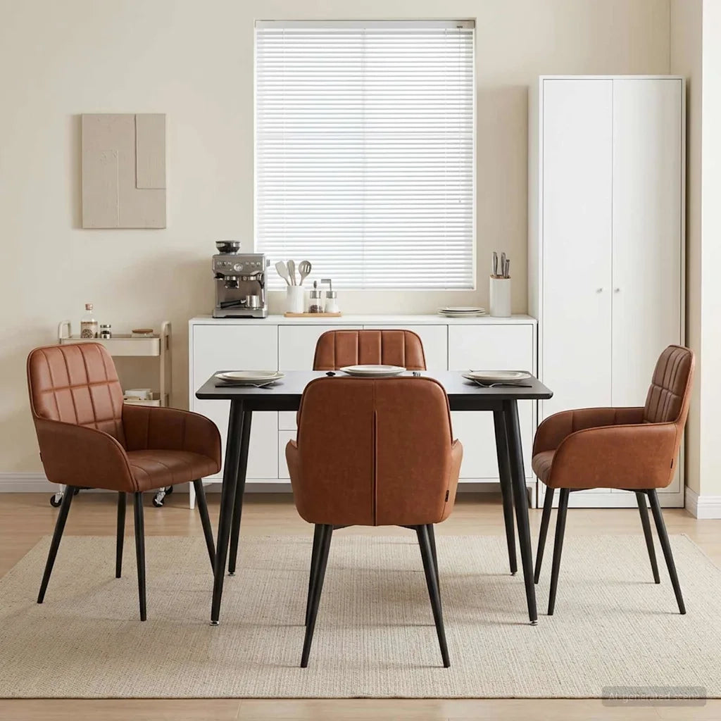 Sedie da pranzo 4 pcs Similpelle Marrone 56,5 x 50 x 86 cm 3428186