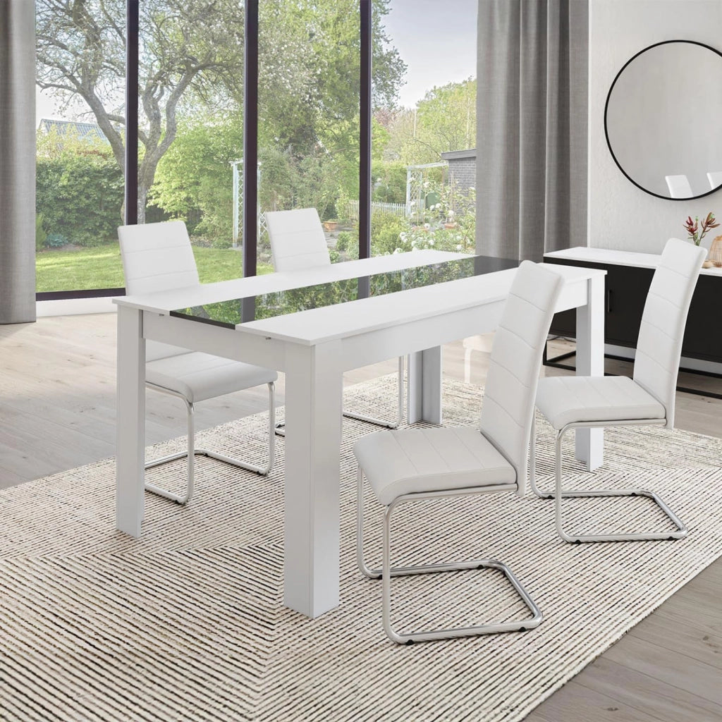 Set di 4 sedie da pranzo bianche MIA