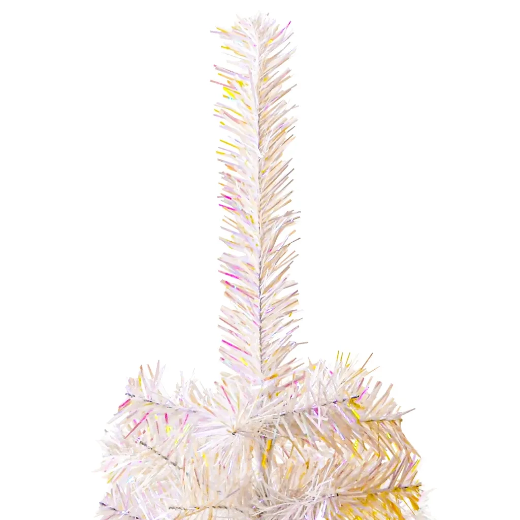 Albero di Natale Artificiale Punte Iridescenti Bianco 240cm PVC 344637