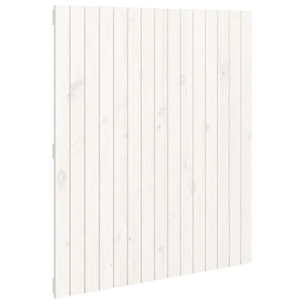 Testiera da Parete Bianca 95,5x3x110 cm Legno Massello di Pino 824934
