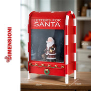 MAURY'S CASSETTA POSTALE ROSSA CON BABBO NATALE,LED,MUSICA E NEVE DIMENSIONI 25X15X40H CM