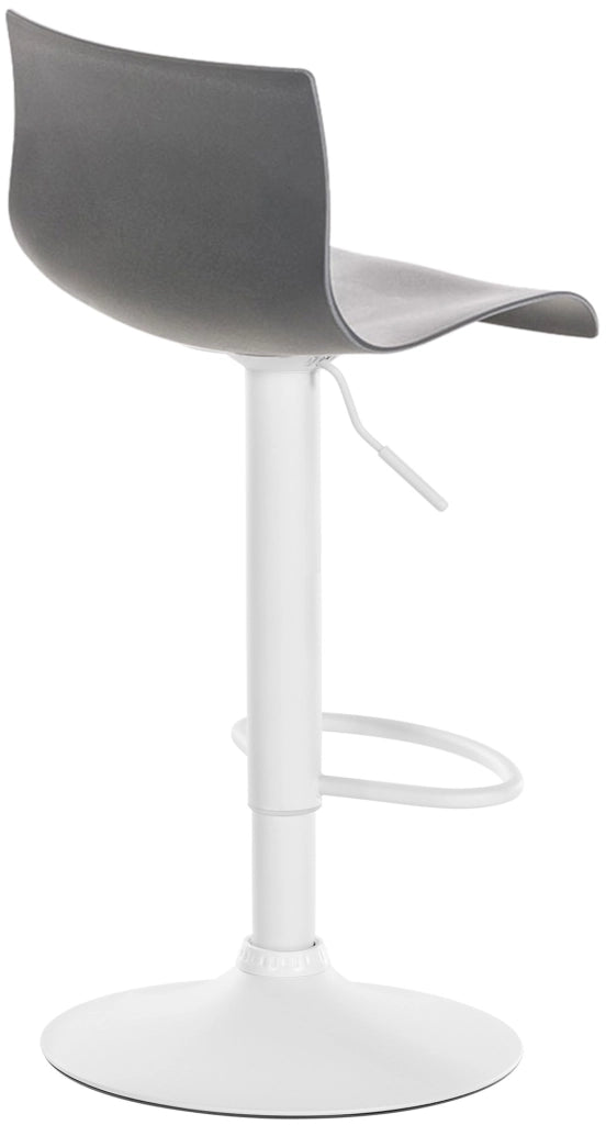 Sgabello Hover in polipropilene e metallo grigio,Metallo bianco opaco