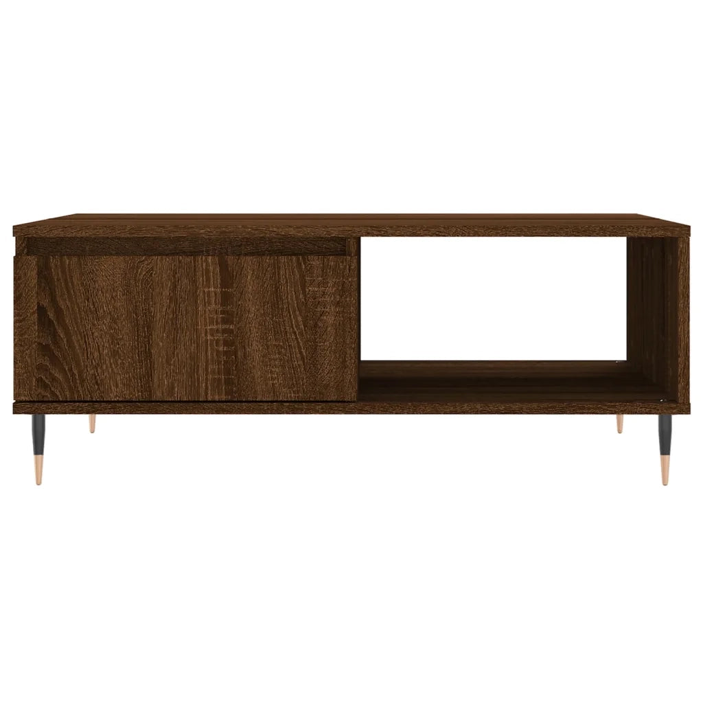 Tavolino da Salotto-Tavolino da soggiorno-Tavolo Rovere Marrone 90x60x35cm Legno Multistrato 672563