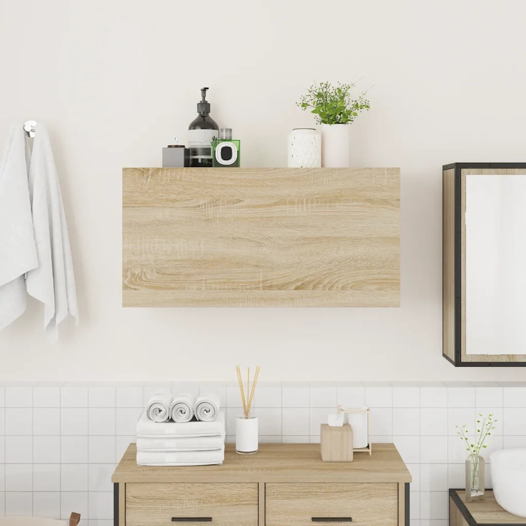 Mobile da Bagno a Parete Rovere Sonoma 80x25x40 cm Truciolato 860087