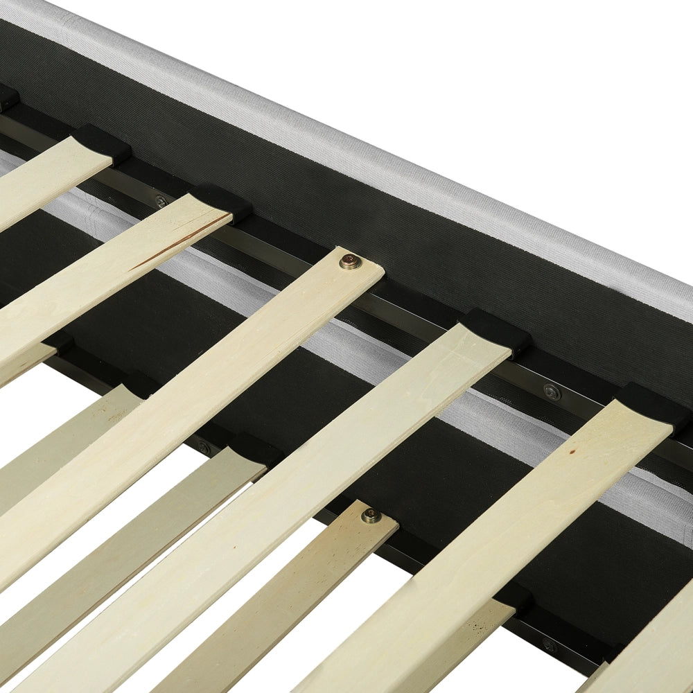 Divano Letto estraibile Rivestimento in tessuto grigio Small Single Size Guest Underbed