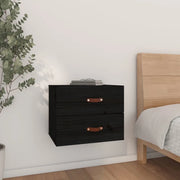 Comodino a Muro-Tavolino da notte sospeso Nero 50x36x40 cm 784834