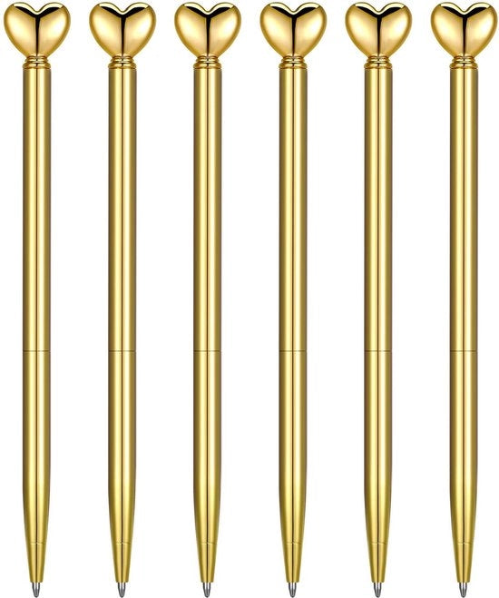 Penne Decorative Hartvormig - 6 Stuks - Zinklegering/Roestvrij Staal - Penna Decorativa per Diverse Gelegenheden