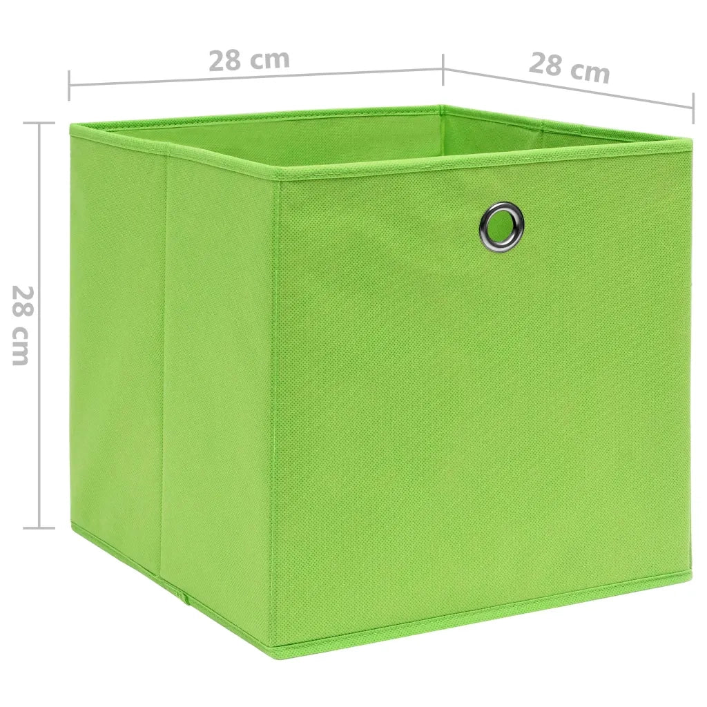 Contenitori 10 pz in Tessuto non Tessuto 28x28x28 cm Verde 325229