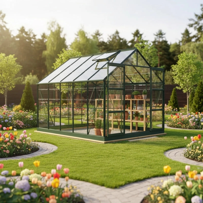 Base pour serre en verre - 7.42mÂ²