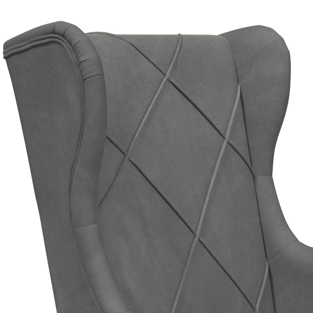 Poltrona-Divano Sedia-Poltroncina Grigio Scuro Velluto 738170