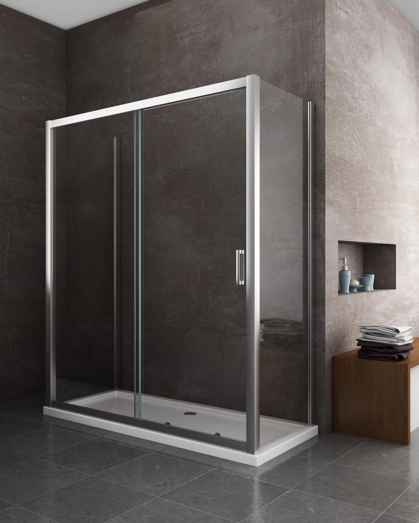 BOX CABINA DOCCIA 3 LATI 2 FISSI E UNO SCORREVOLE 65-67,5x145-150x65-67,5