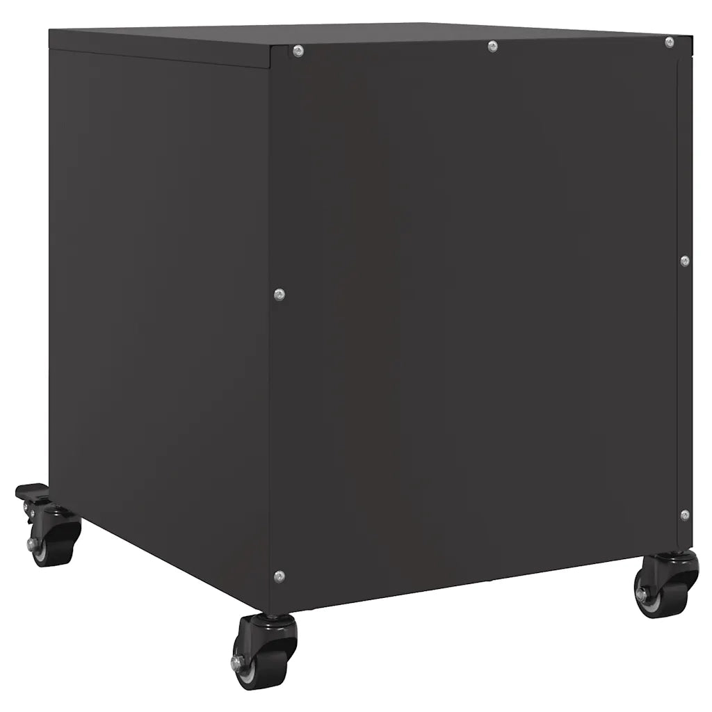 Set di 2 Comodini | Armadio da Notte | Mobiletto da notte Neri 36x39x43,5 cm in Acciaio