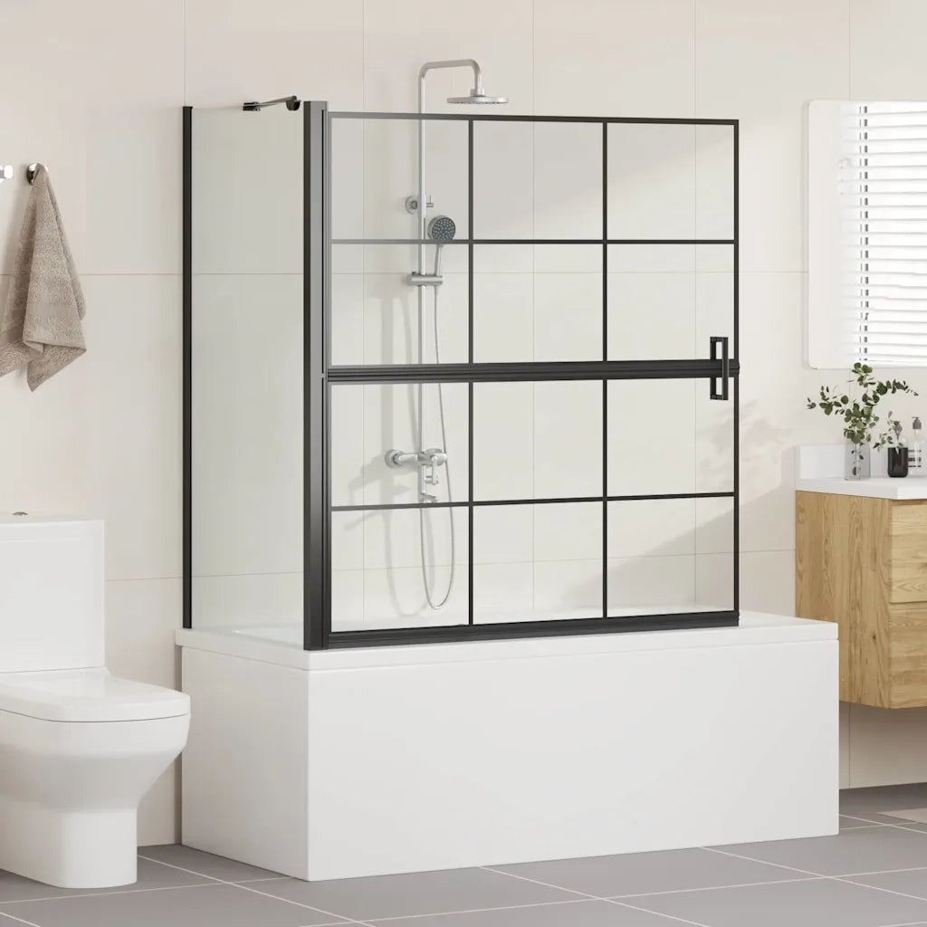 Schermo per Bagno e Doccia Nero e trasparente 116 x 68 x 128 cm CFW9392164