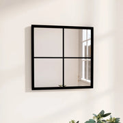 Specchio da Parete-Specchio a Muro-Specchio Decorativo Nero 40x40 cm in Metallo