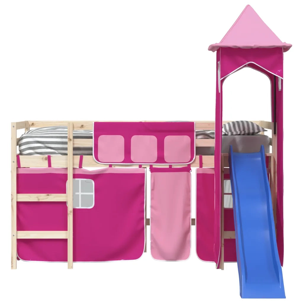 Tende per Letto a Soppalco con Torre Rosa in Poliestere CFW5657033