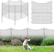 Recinzione da Giardino con 5 Pannelli e 5 Picchetti, Recinto per Aiuole 98 CM in Metallo Verniciato a Polvere Antiruggine, Pannelli per Recinzioni da Giardino, Orto ed Aiuole