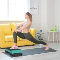 Step Aerobico Antiscivolo con 3 altezze regolabili, 77 x 36 cm, Verde e Nero