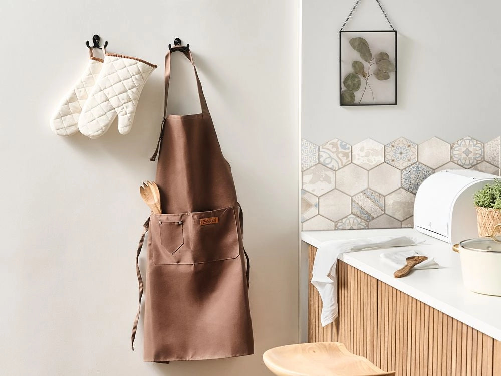 Set da cucina Grembiule Guanti da forno Panni da cucina marrone tessili da cucina