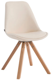 Sedia pranzo Laval in similpelle gambe quadrate natura,crema
