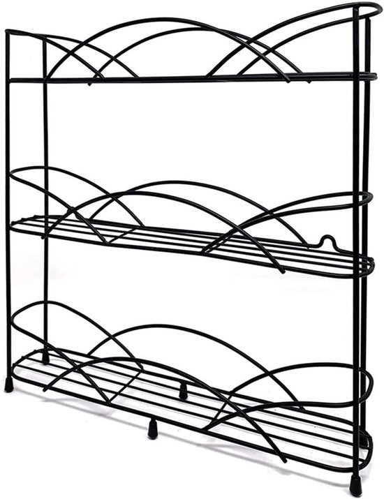 Rack per Spezie e Erbe a Stendere - Peso 21 Pesi - Incluso 2 Accessori di Fissaggio (Nero)