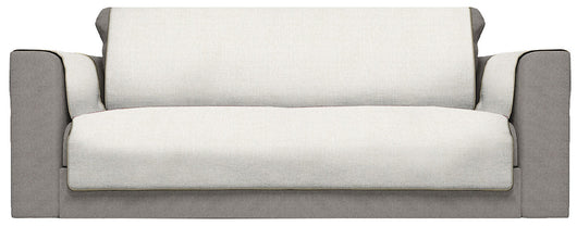 Copridivano con Copri Braccioli Seduta 60 cm in Poliestere Panna