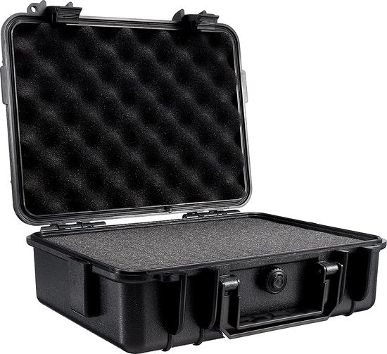 Cassettiere di archiviazione - cassetti di archiviazione - cassettiera con coperchio e spugna - 340*270*100mm - Nero