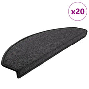 Tappetini per scale 20 pz 65x24x4 cm Antracite Semicircolari Grandi
