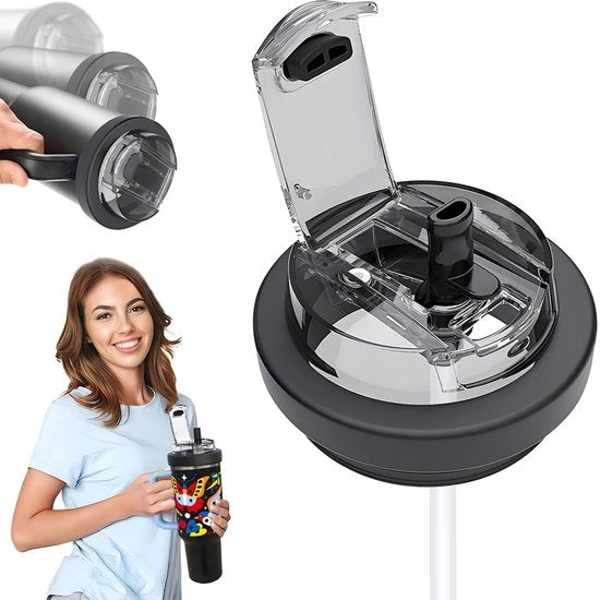 Detersivo per bicchieri con fondo piatto, tappo in silicone, impermeabile, resistente alle gocce, stoffa, riutilizzabile, tappo nero per bicchieri da 40 oz